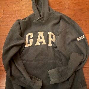 GAP Dark Green Hoodie with Cream Lettering